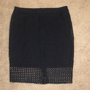 Back H&M pencil skirt with lace overlay